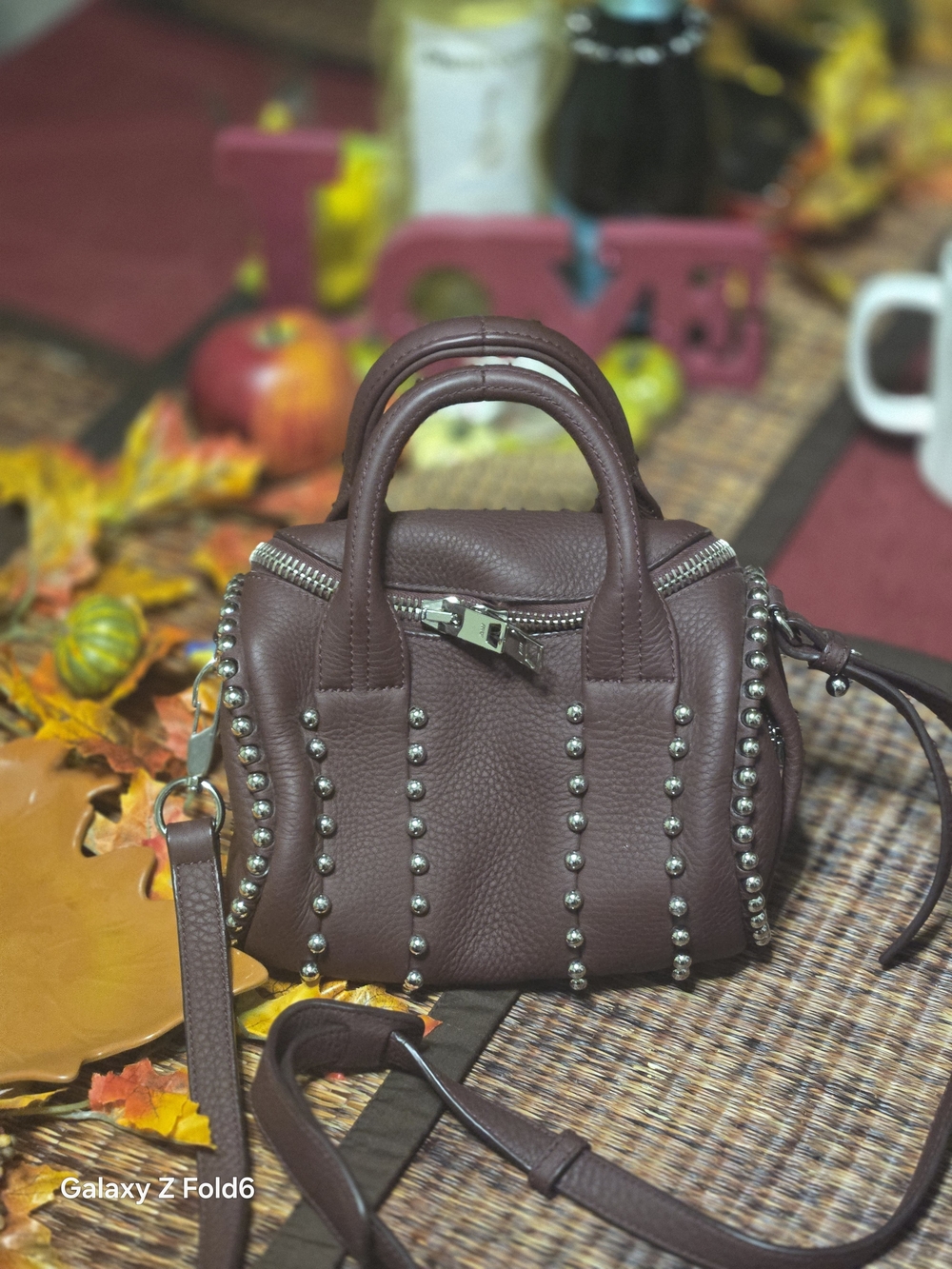Alexander Wang Ball Stud Rockie In Matte Beet With Rhodium